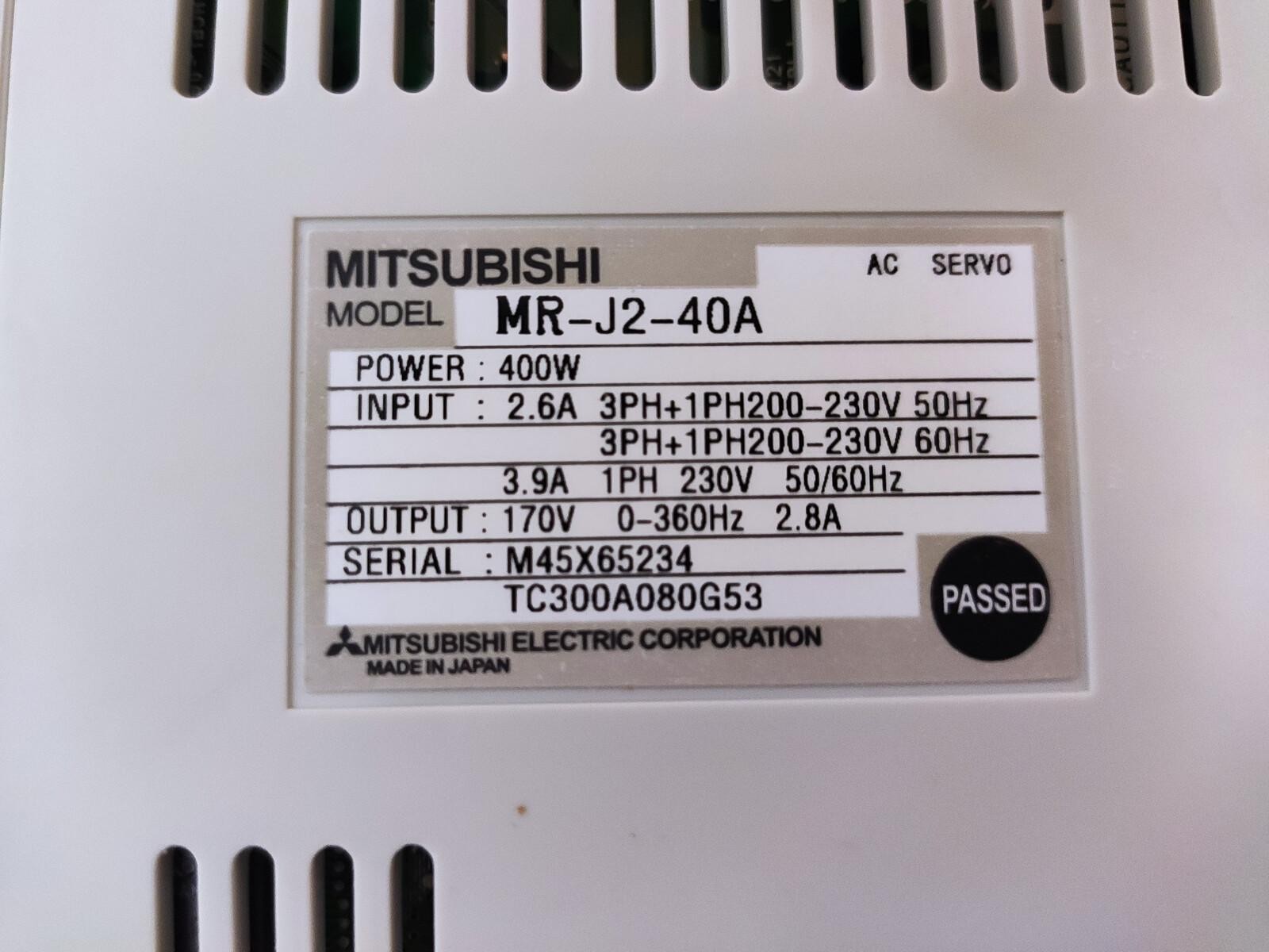 Mitsubishi MR-J2-40A AC Drive (Repair/Repair)