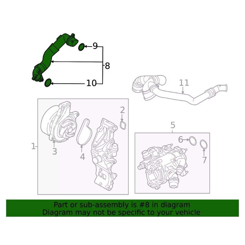 Cooling Hose Pipe for F39 F40 F44 Coolant Cylinder Head Pipe Replacement