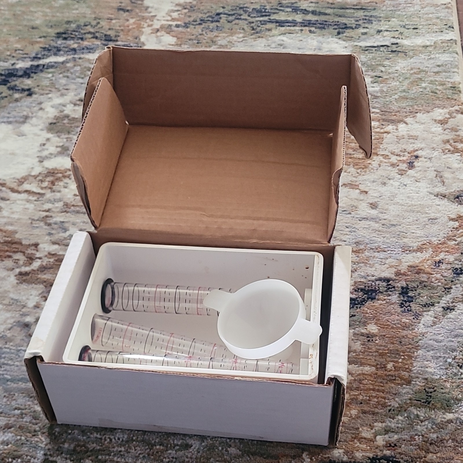 Exacto-Pour System 3 Tube Test Kit Liquid Calibration w/ Funnel, 3 Graduated