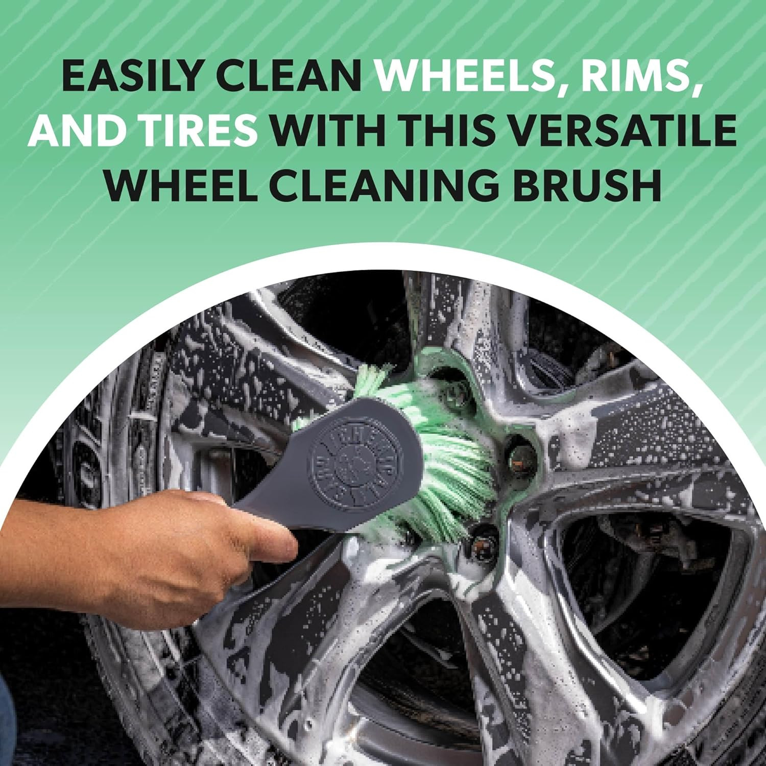 Wheelie All Exterior Surface and Wheel Brush, Wheel Cleaner Brush with Soft Bris