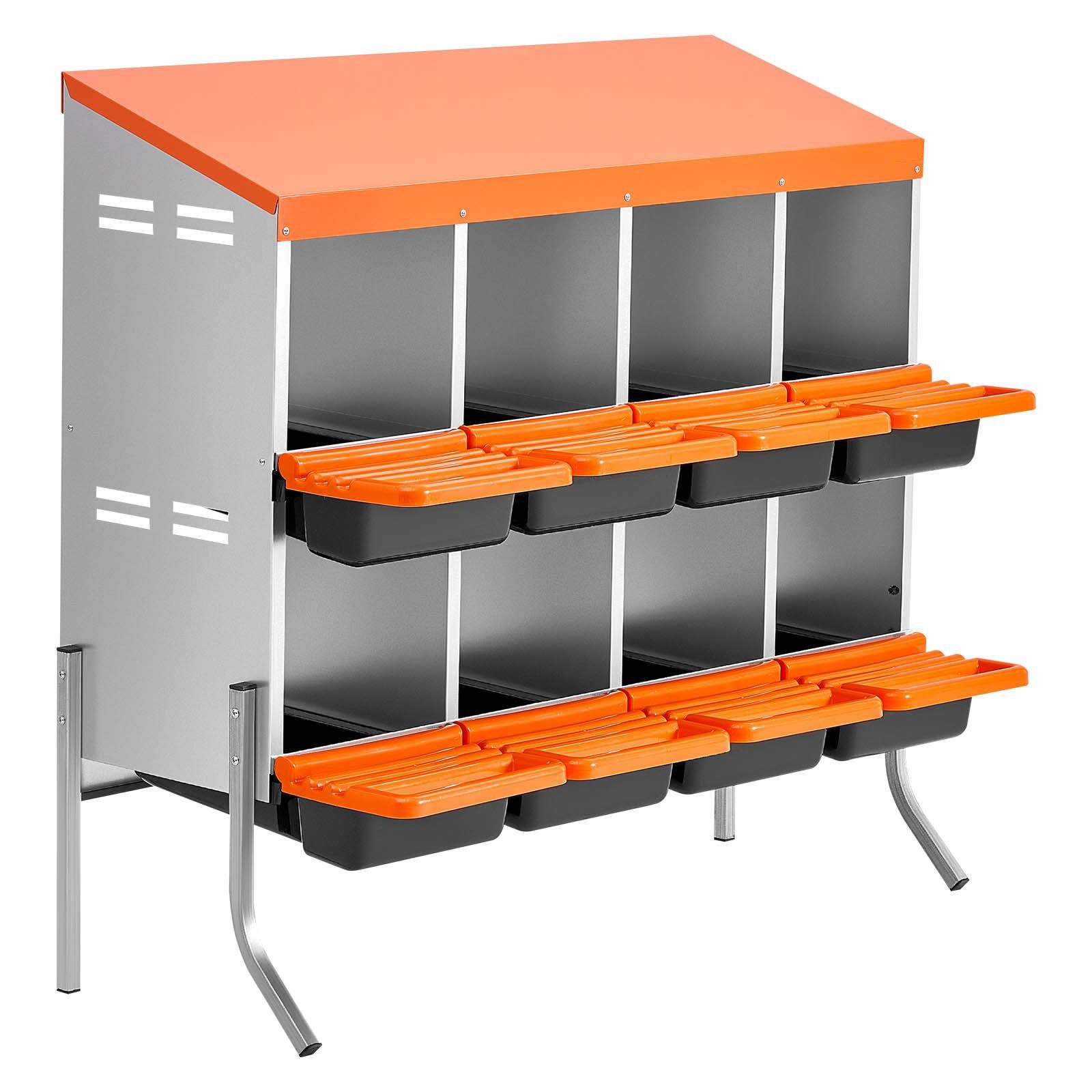 Chicken Nesting Boxes, 8 Compartments, with Support Legs, Easy Egg Collection, G