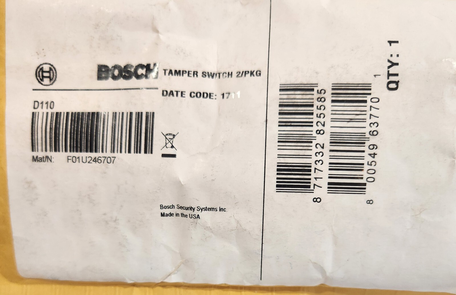 Bosch D110 Tamper Switch 2 pack New Old Stock