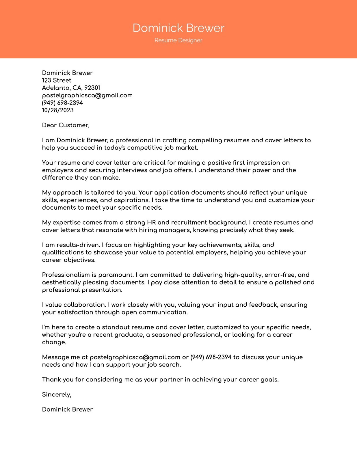 Professional resume writing services, Cover letter, LinkedIn