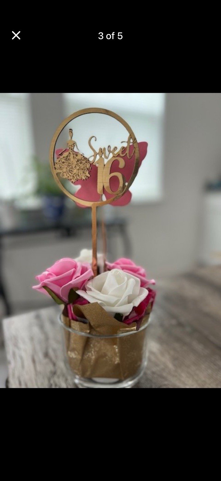Glass Base Center Piece For Party Decoration