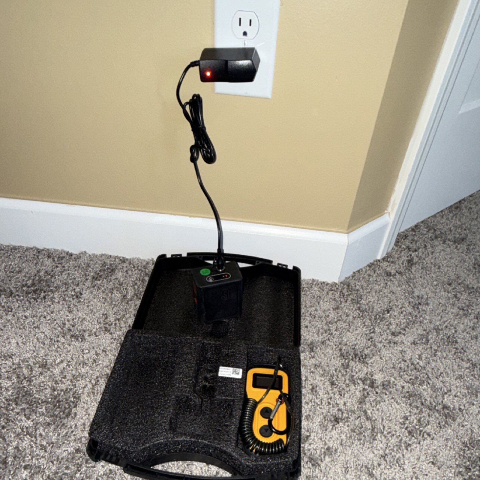 Yellow Handheld Gas Detector Kit with Charger and Case