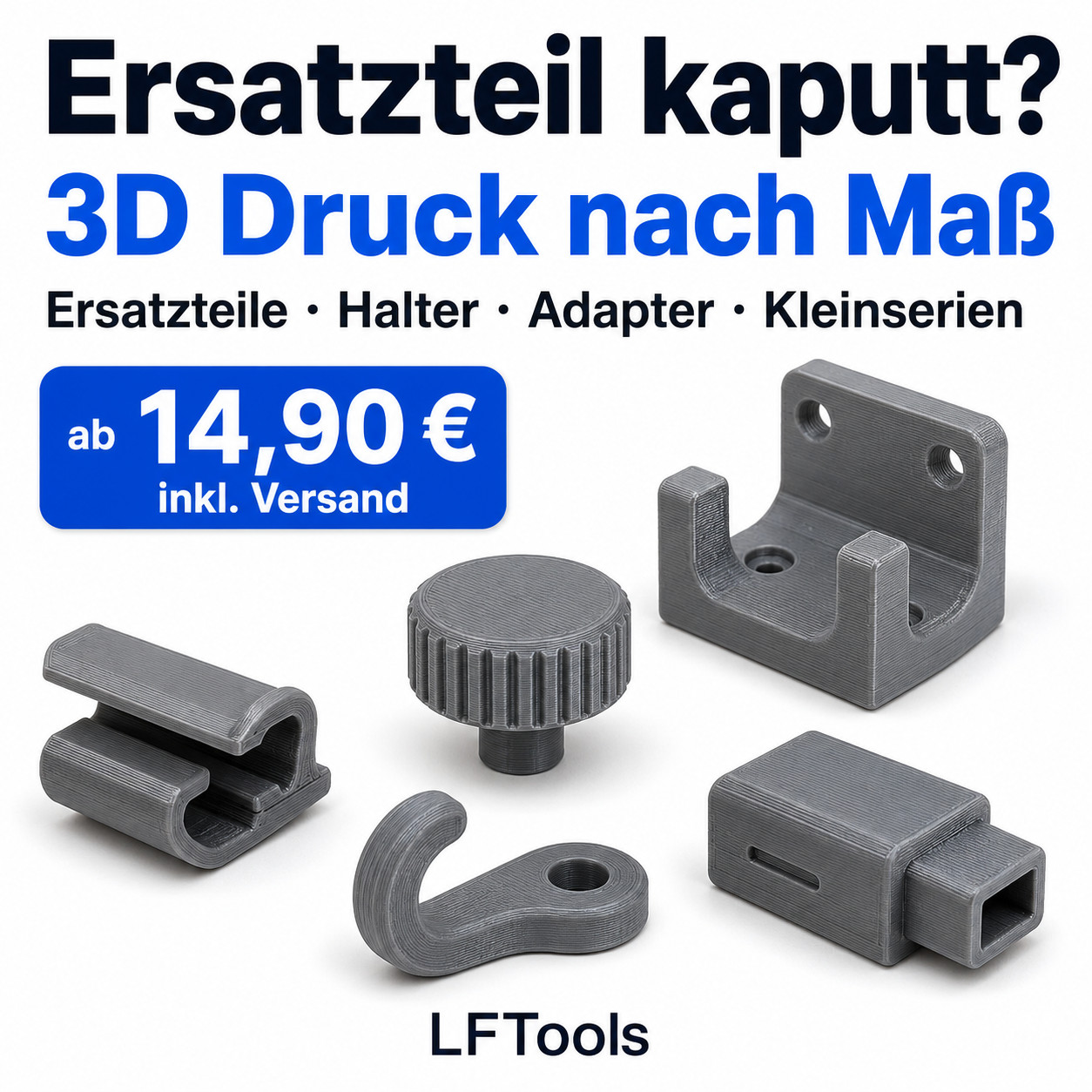 Replacement Part Custom Made 3D Printing CAD Reproduction to Photos & Sample LFTools