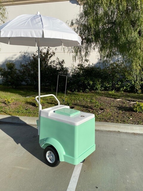 RED ICE CREAM CART POPSICLES ICE CREAM PUSH CART MOBILE RED CART ICE CREAM CART