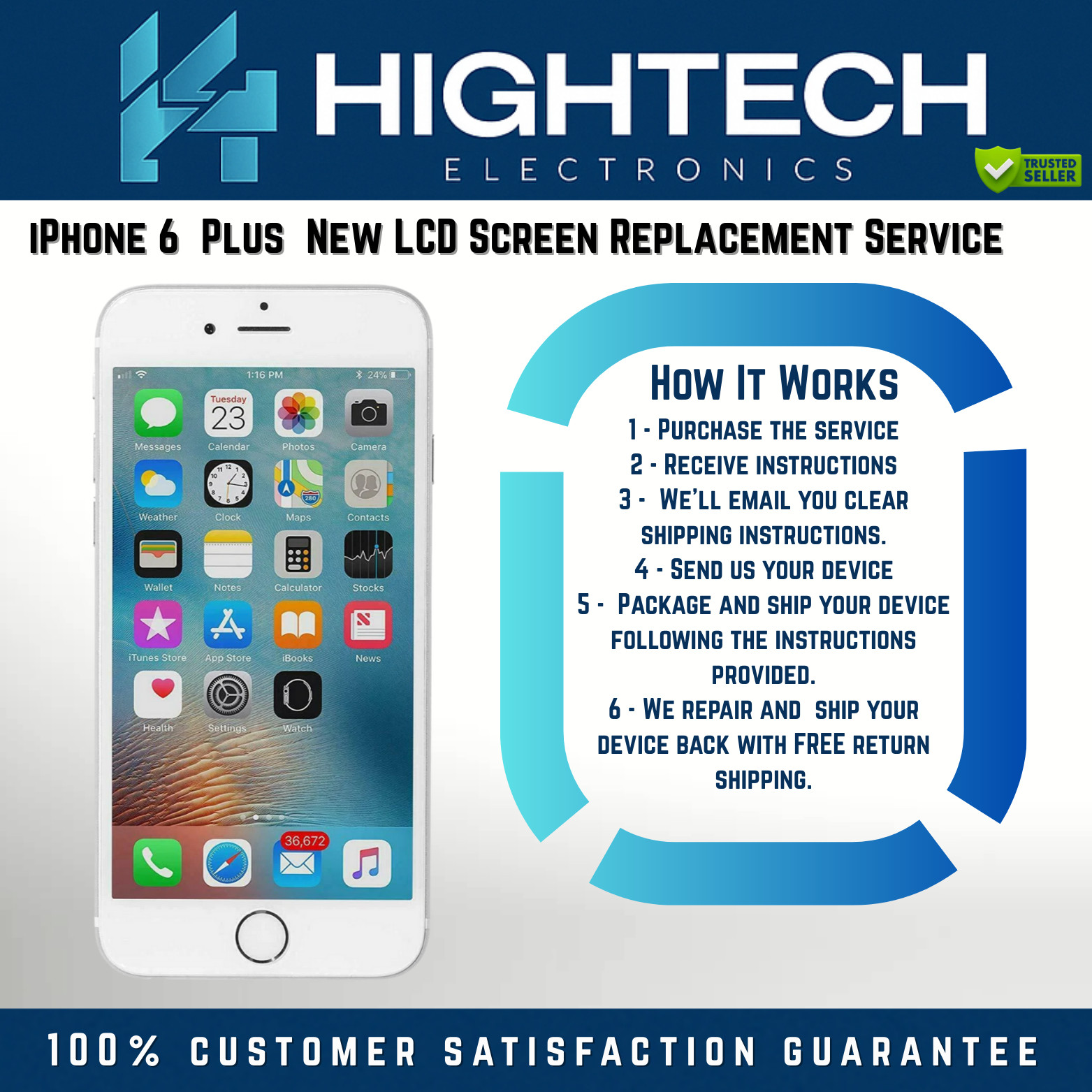 iPhone 6 Plus New LCD Screen Replacement Service Repair