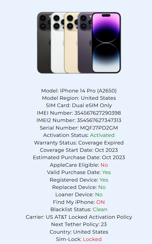 Apple Device Service SIMLOCK|BLACKLIST| ICLOUD STATUS|Carrier|Find My Iphone