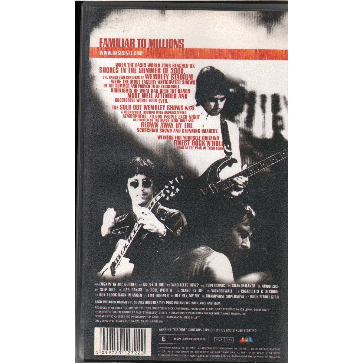 Oasis VHS Familiar To Millions Big Brother – SMV20127122 New