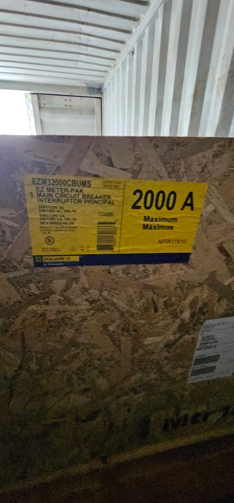 Ez meter-pak main circuit breaker interruptor panel, 2000A. new in box.