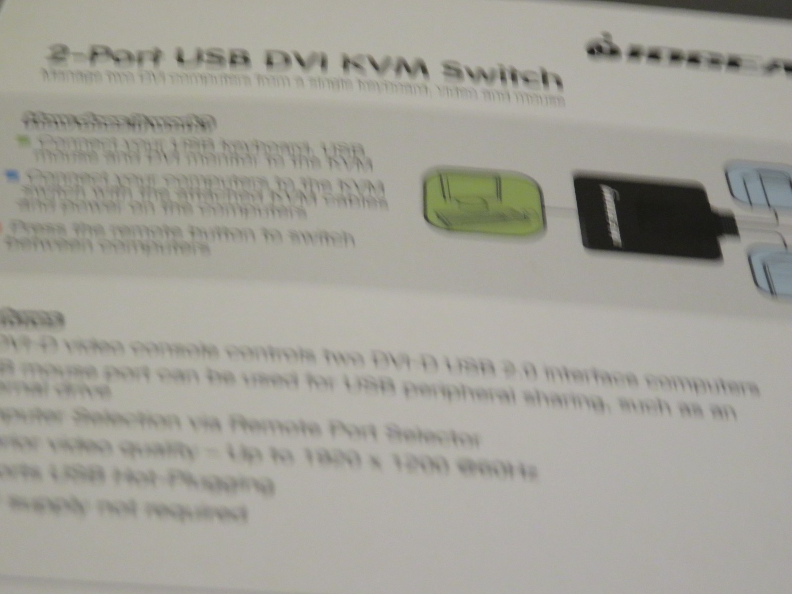 IO Gear Control 2 port USB DVI KVM Switch controls up to 2 computers
