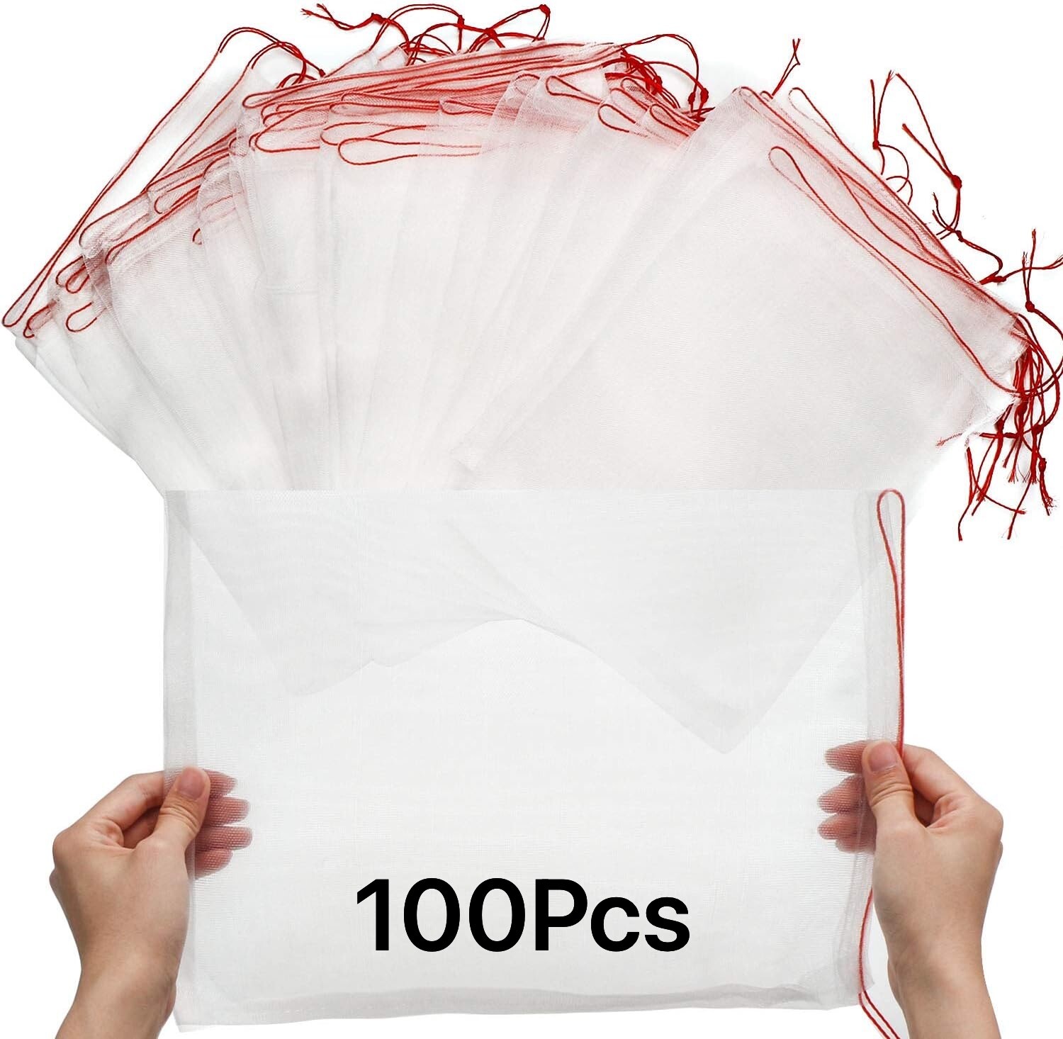 100 nylon fruit and vegetable gardening grow bags with zippers and insect screen