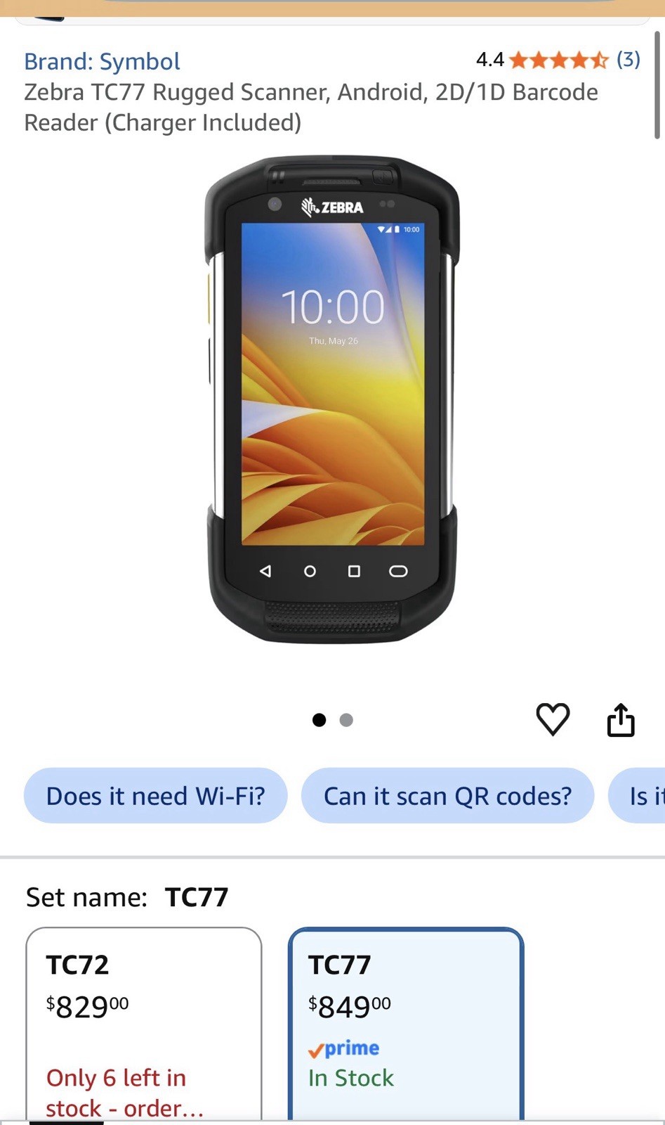 FedEx Or USPS Dispatchers / Mgmt with damaged Zerba TC-77 scanner screen repair.