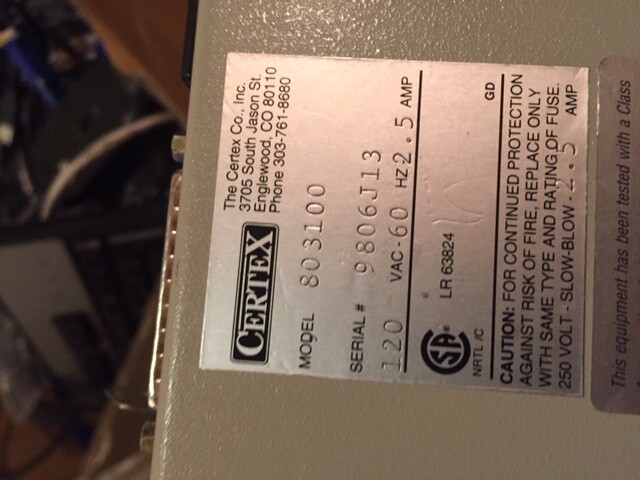 Certex Electronic Check Protector Model 3100 NOTE CHECK