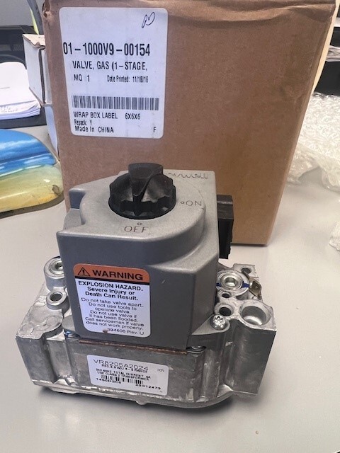 Part# 01-1000V9-00154 Valve, Gas (1-Stage) for Baxter H0300G Series