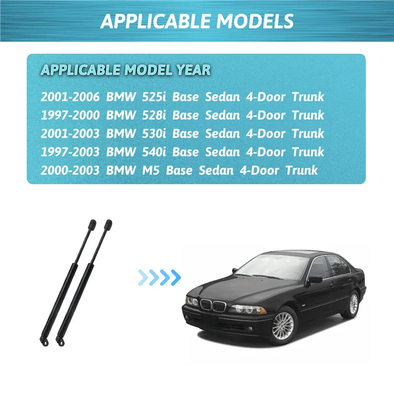 2x Tailgate Trunk Lift Supports Gas Struts for BMW E39 525i 528i 530i 540i M5 19