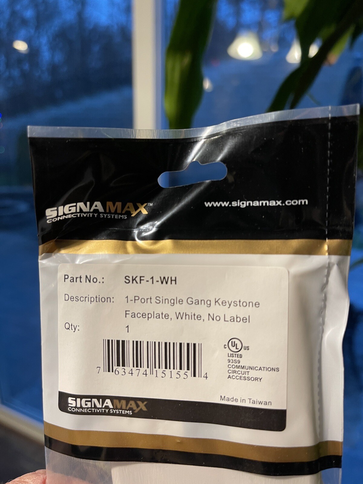 Signa Max SKF-1-WH Faceplates Single Port White