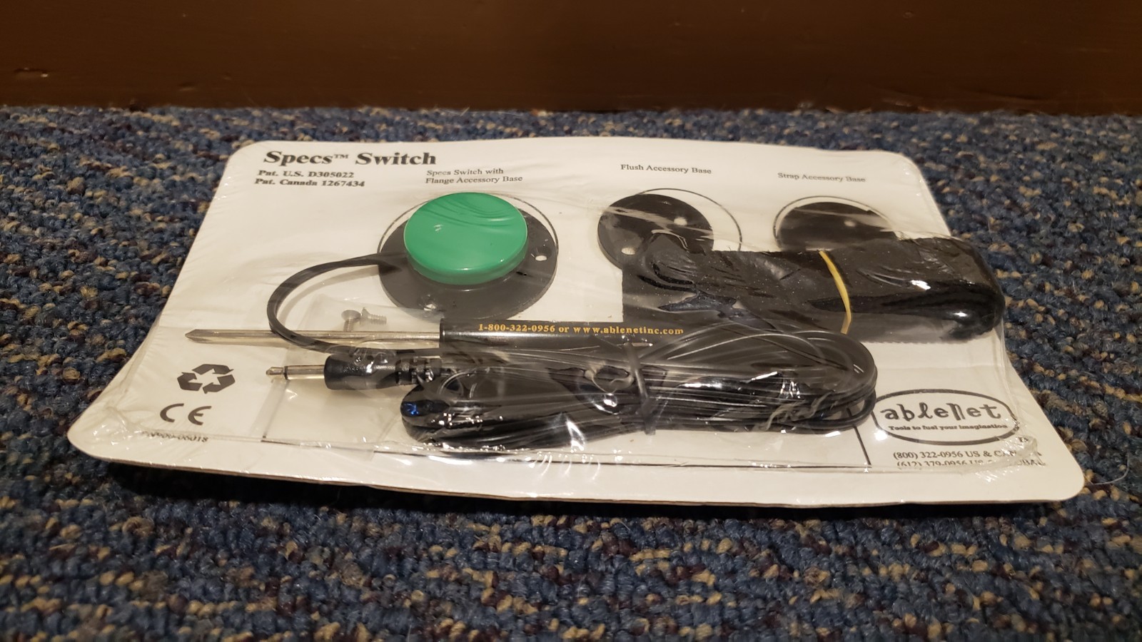 AbleNet Inc Specs Switch Green Button Switch Setup for Wheelchairs