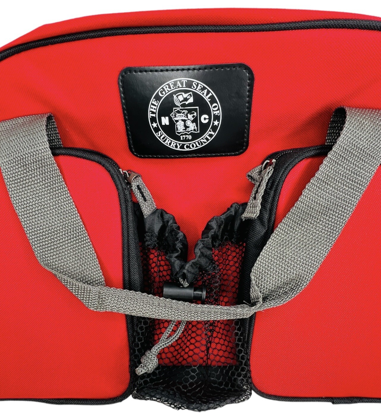 The Great Seal Of Surry County NC 1770 Duffle Bag Red Black Tote Strap Brand New