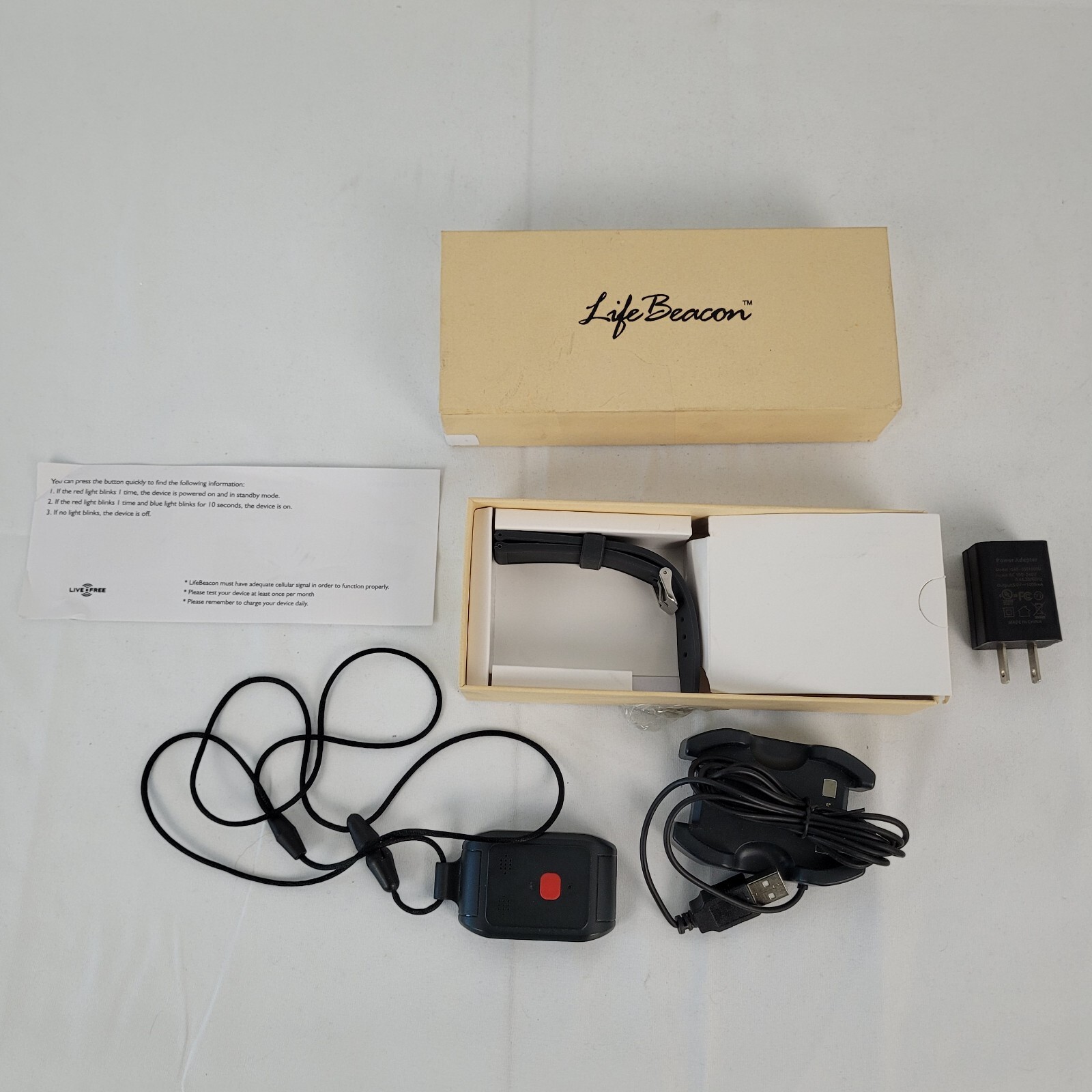 Life Beacon Fall Detection Alert Pendant Black Brand New Need Subscription