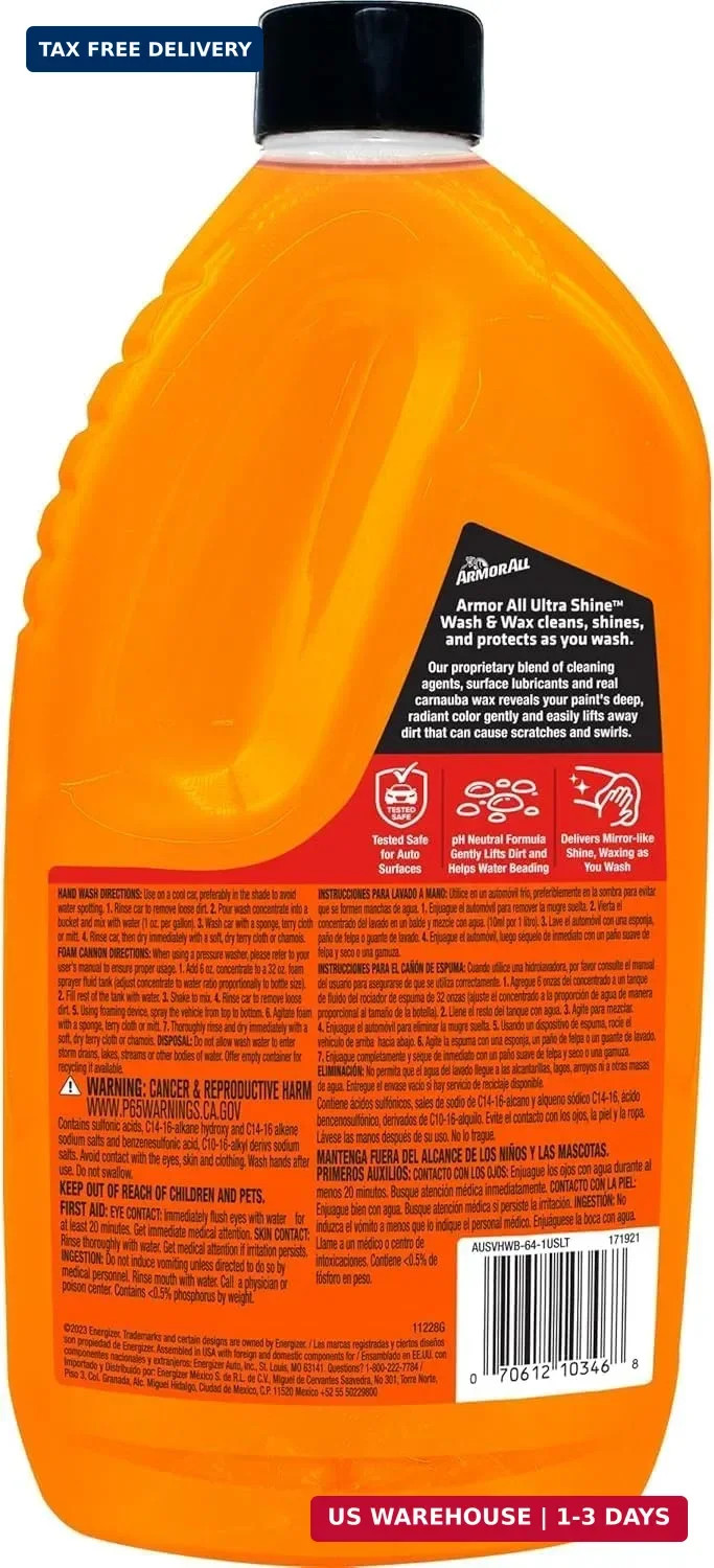 Armor All Ultra Shine Car Wash and Wax by All, 64 Fl Oz (Pack of 1)