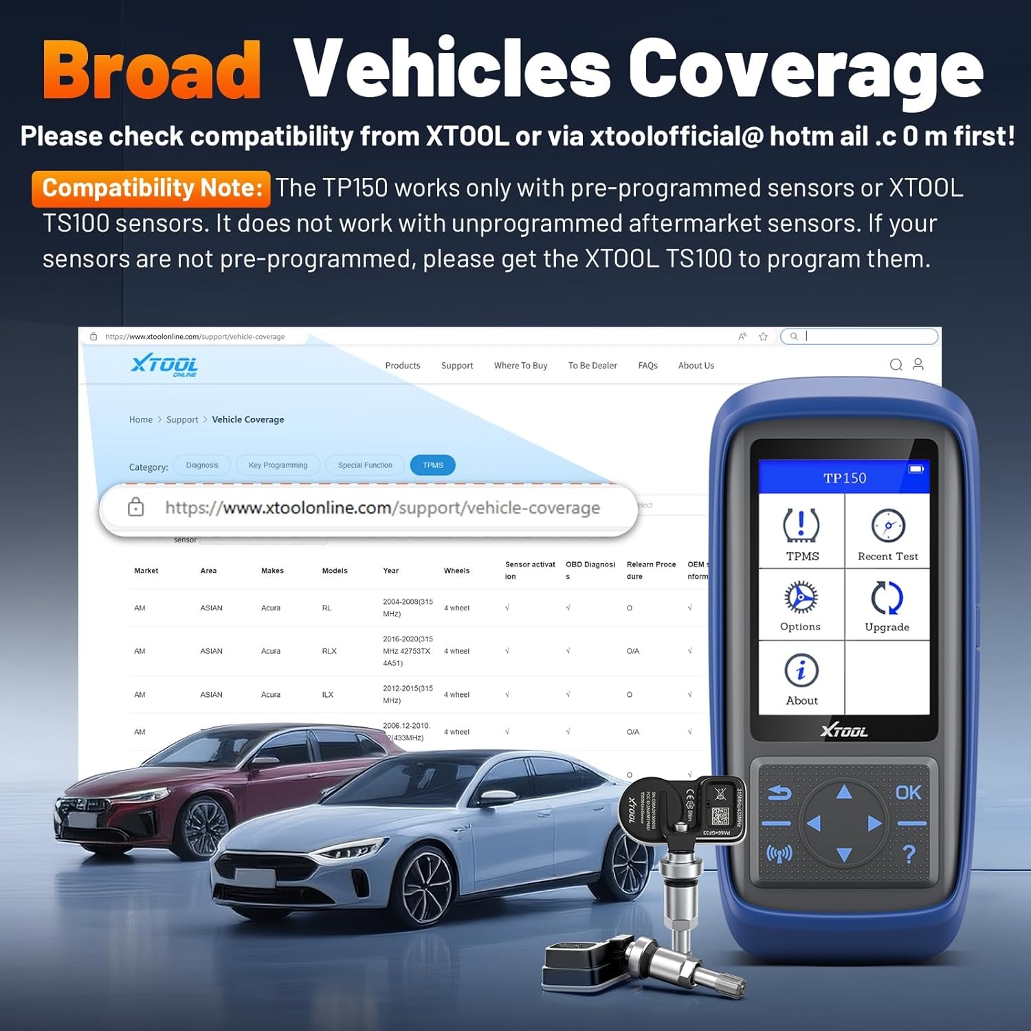 XTOOL TP150 TPMS Tool 2026 Relearn Program Activate