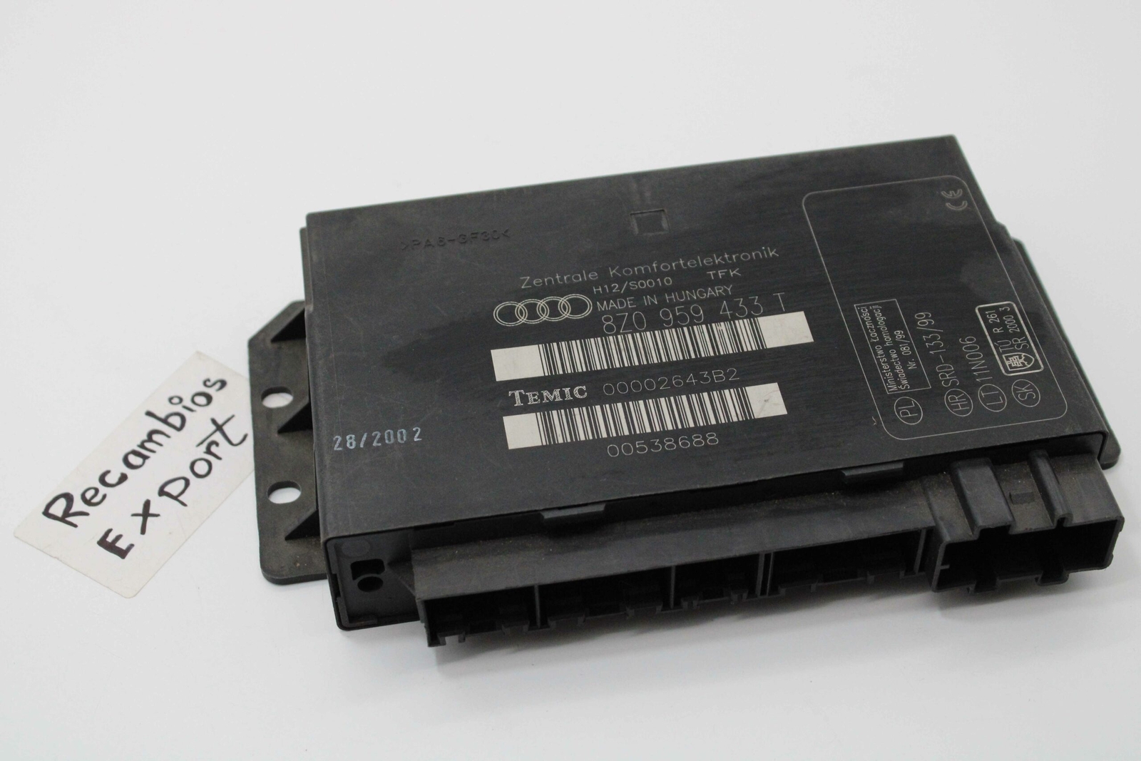 Comfort control unit Audi A2 8Z0959433T 8Z0 959 433 T TEMIC 00002643B2