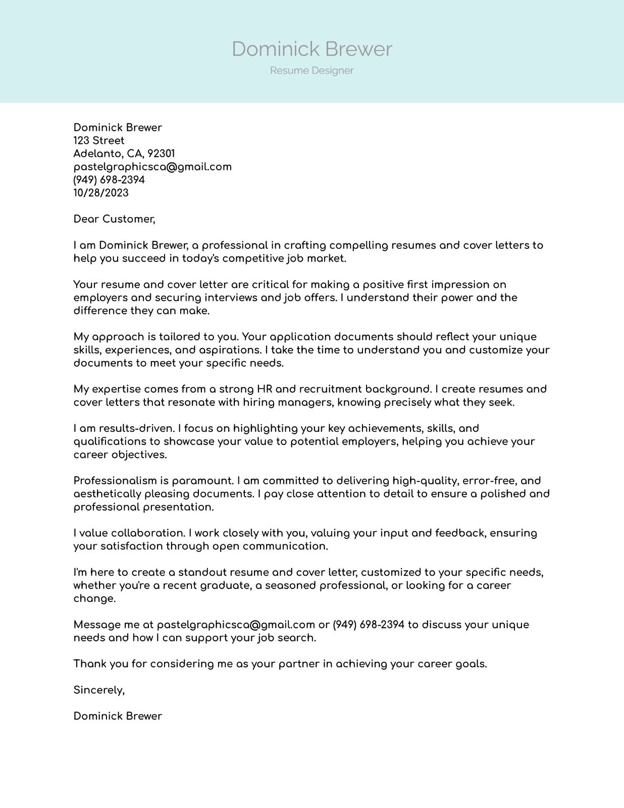 Professional resume writing services, Cover letter, LinkedIn