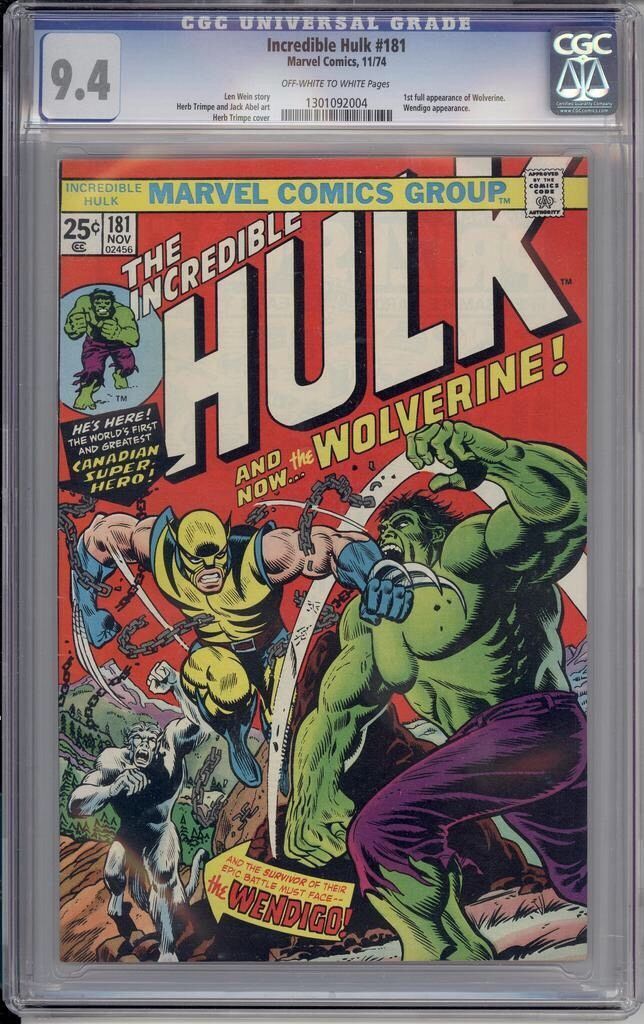 10 PROFESSIONAL COMIC BOOK PRESSINGS FOR $130 INCREDIBLE HULK 181 CGC 9.4 9.6