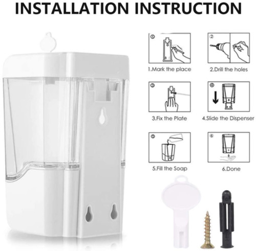 Automatic Soap Dispenser, Liquid Hand Free Soap Dispenser Wall Mount, 700 ml