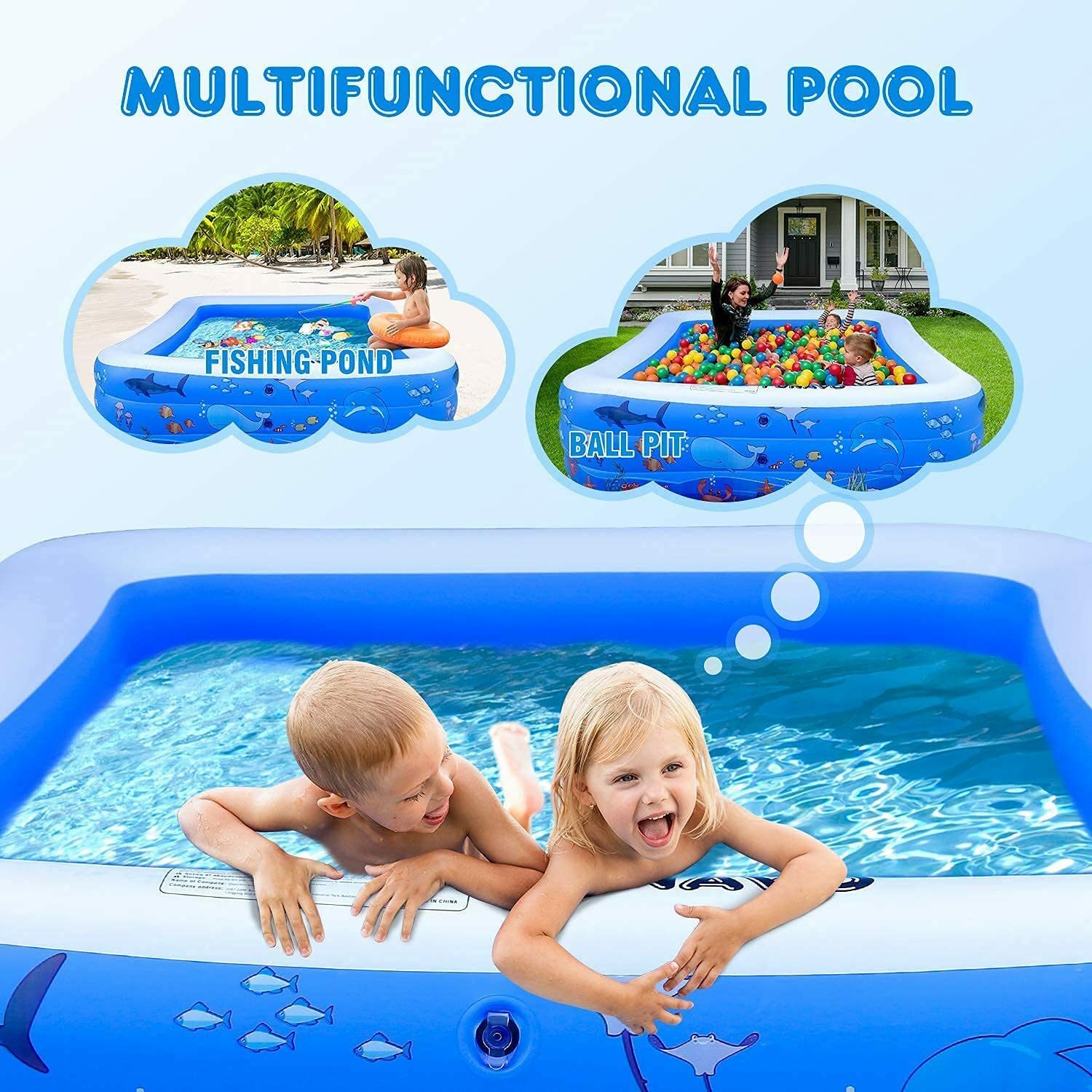 FUNAVO 100″ X71″ X22″ Inflatable Swimming Pool