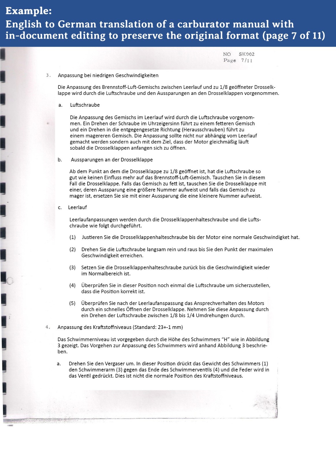 Professional English – German Translation Service | In-document editing