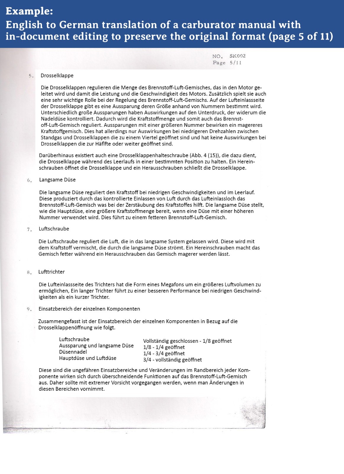 Professional English – German Translation Service | In-document editing