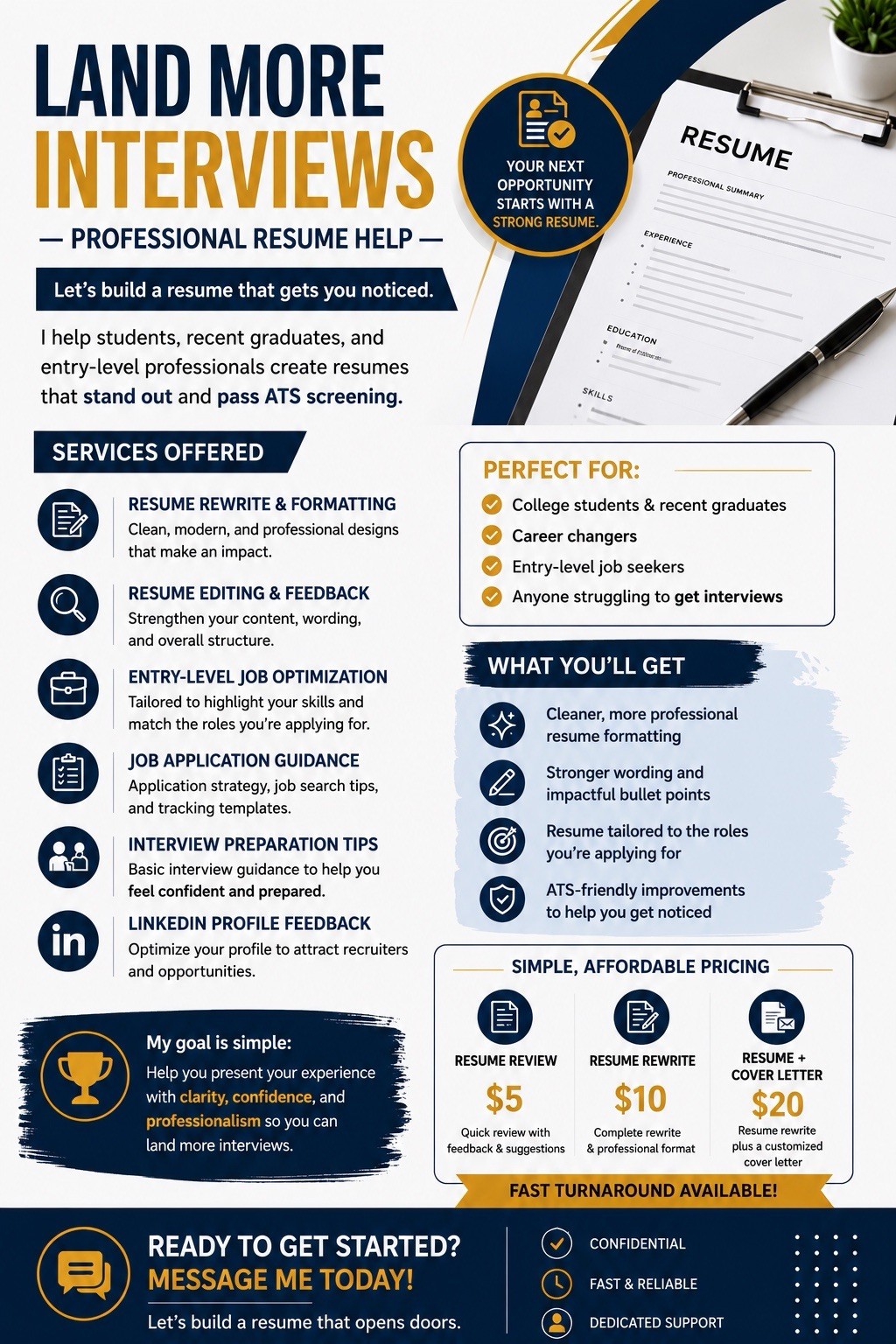 Professional Resume Writing Service – Resume Review, Rewrite & Cover Letter