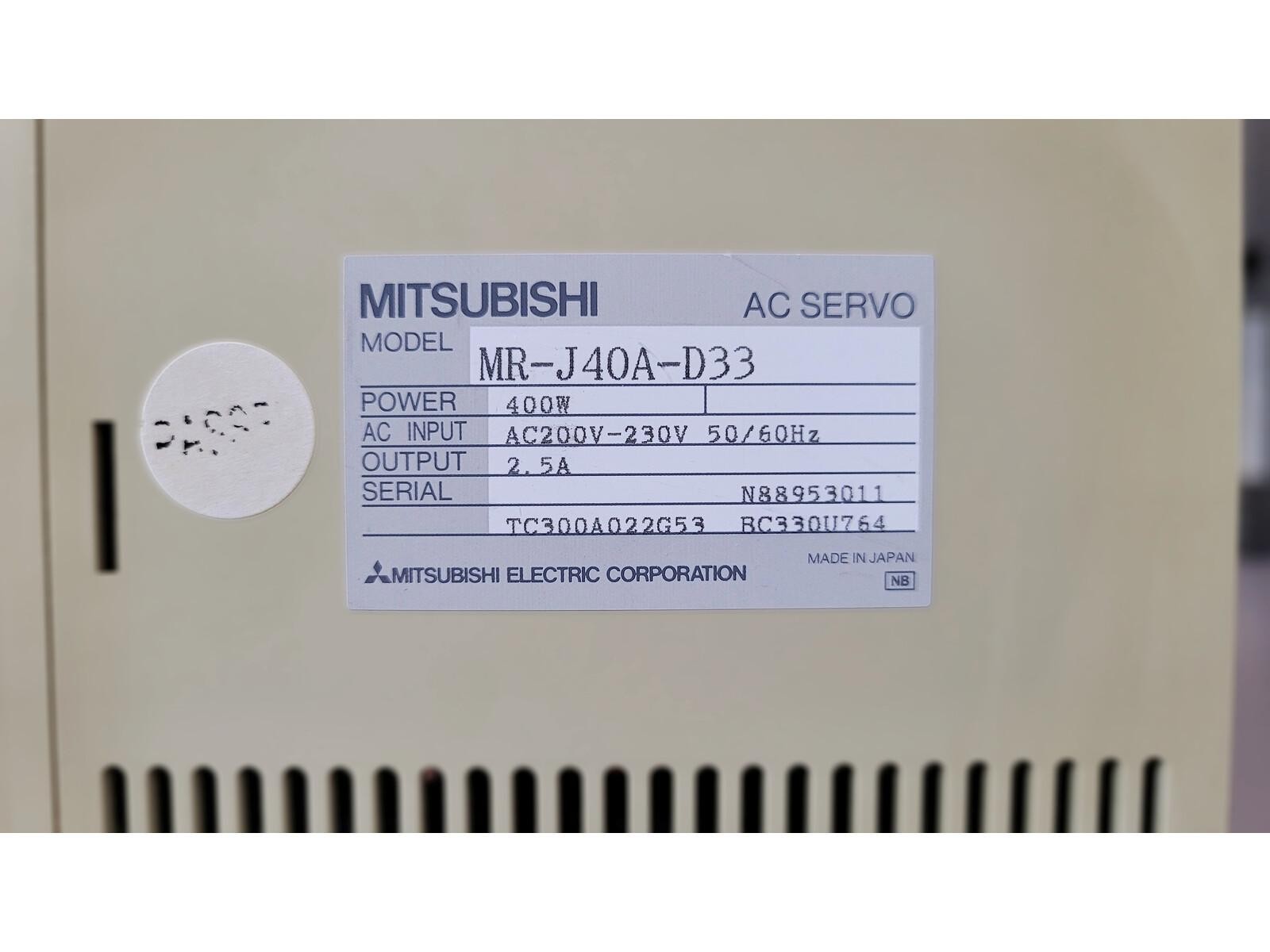 Mitsubishi MR-J40A-D33 AC Servo (Repair/Repair)