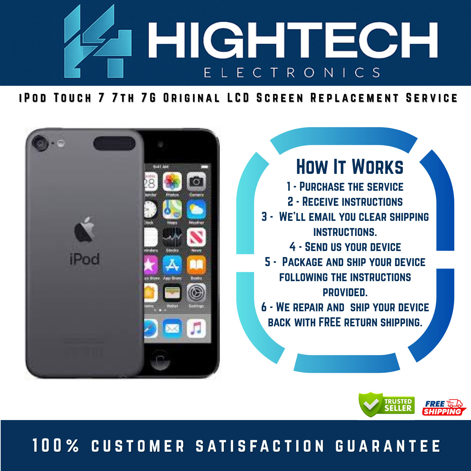 iPod Touch 7 Original LCD Screen Replacement Service Repair