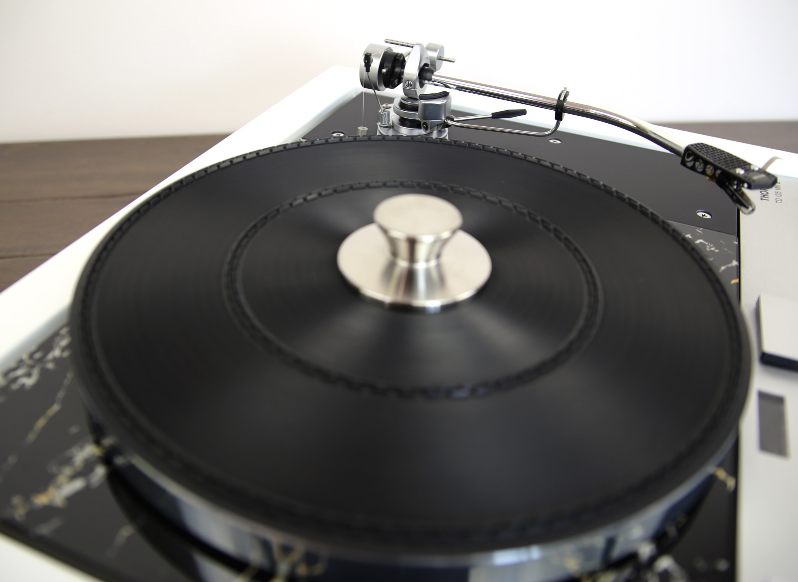 We restore your Thorens TD125 Turntable Black OD. white -marbled