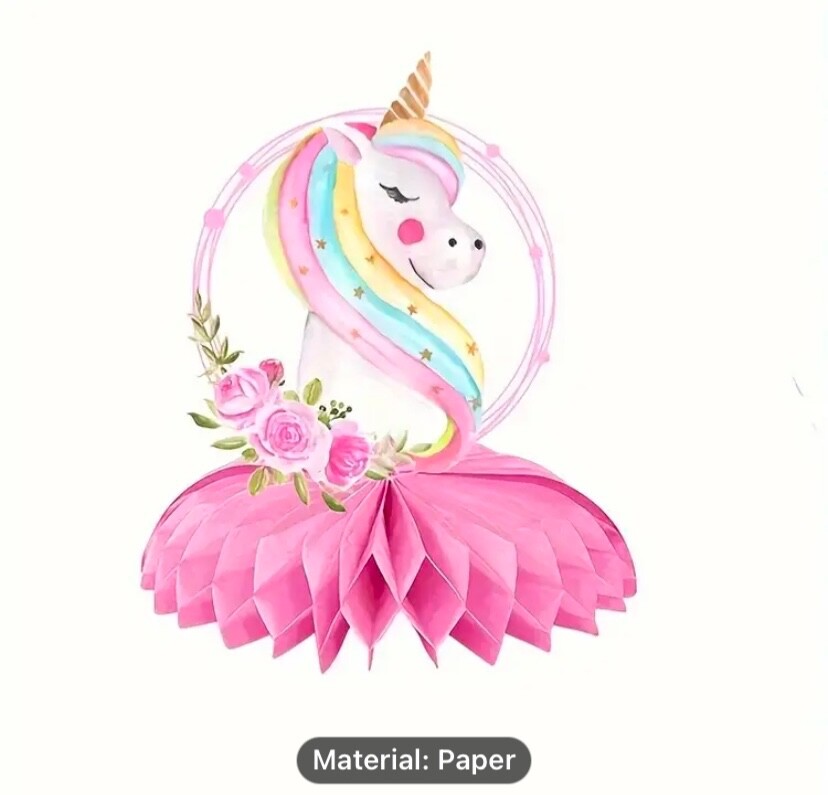 8pcs Cute Unicorn Honeycomb Tabletop Decorations Perfect For parties