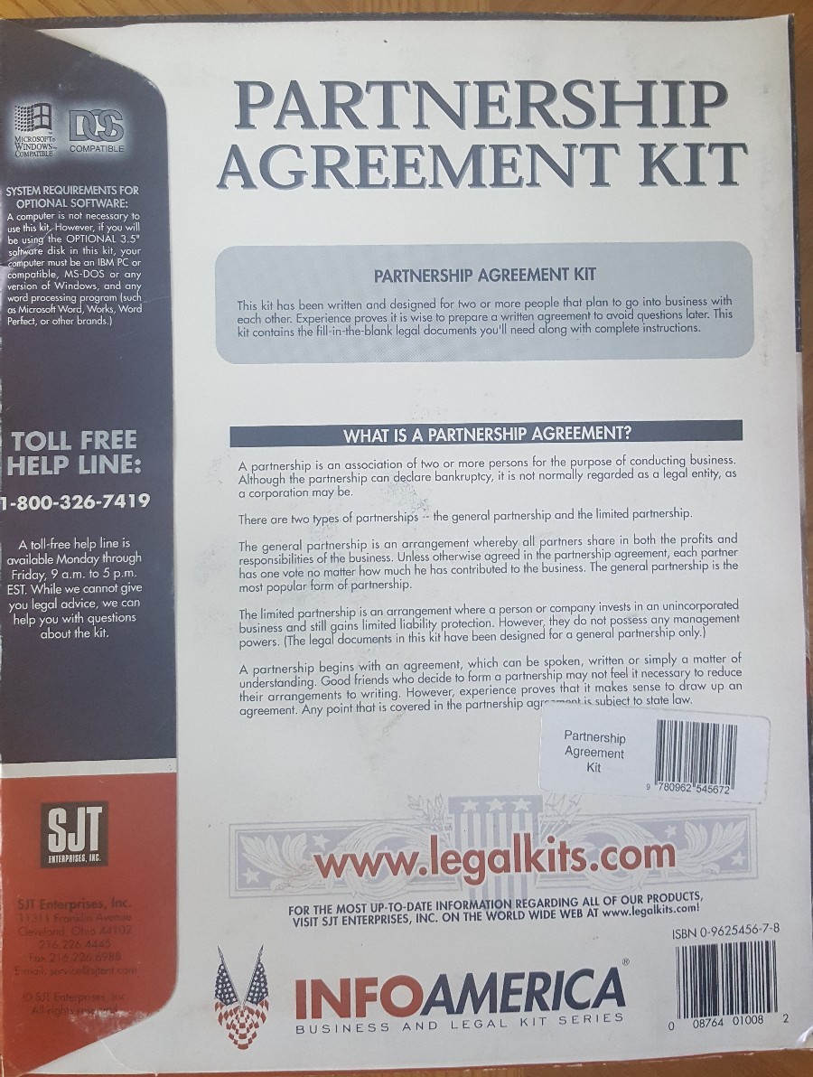 Partnership Agreement Kit Legal In All States