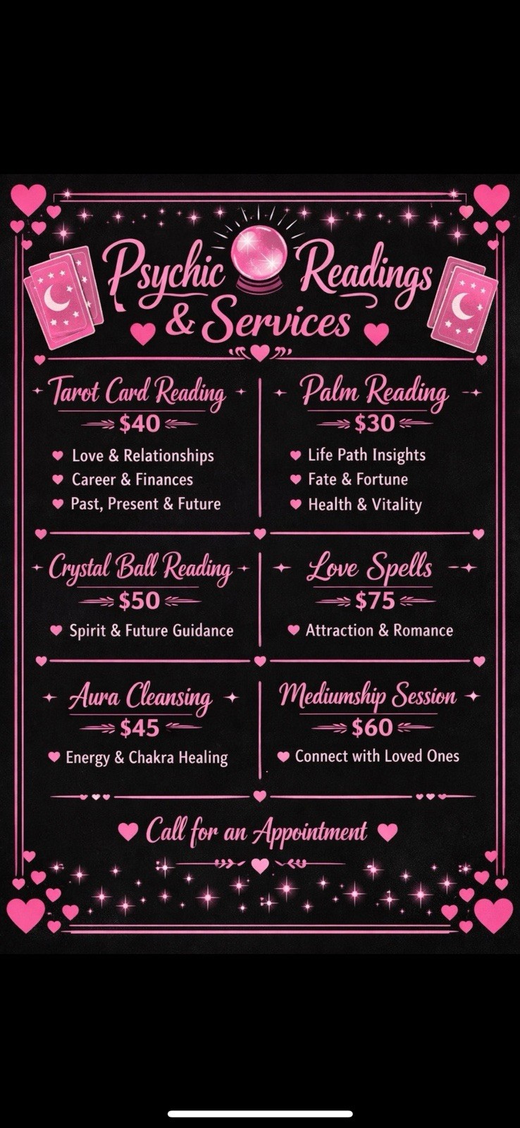 One free question Psychic Readings & Services: Tarot, Palm, Crystal Ball,
