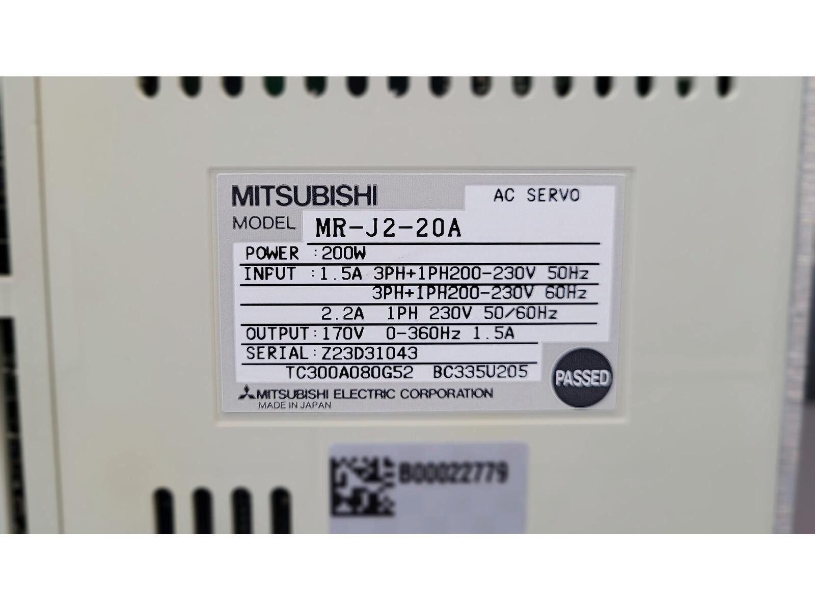 Mitsubishi MR-J2-20A AC Servo (Repair/Repair)