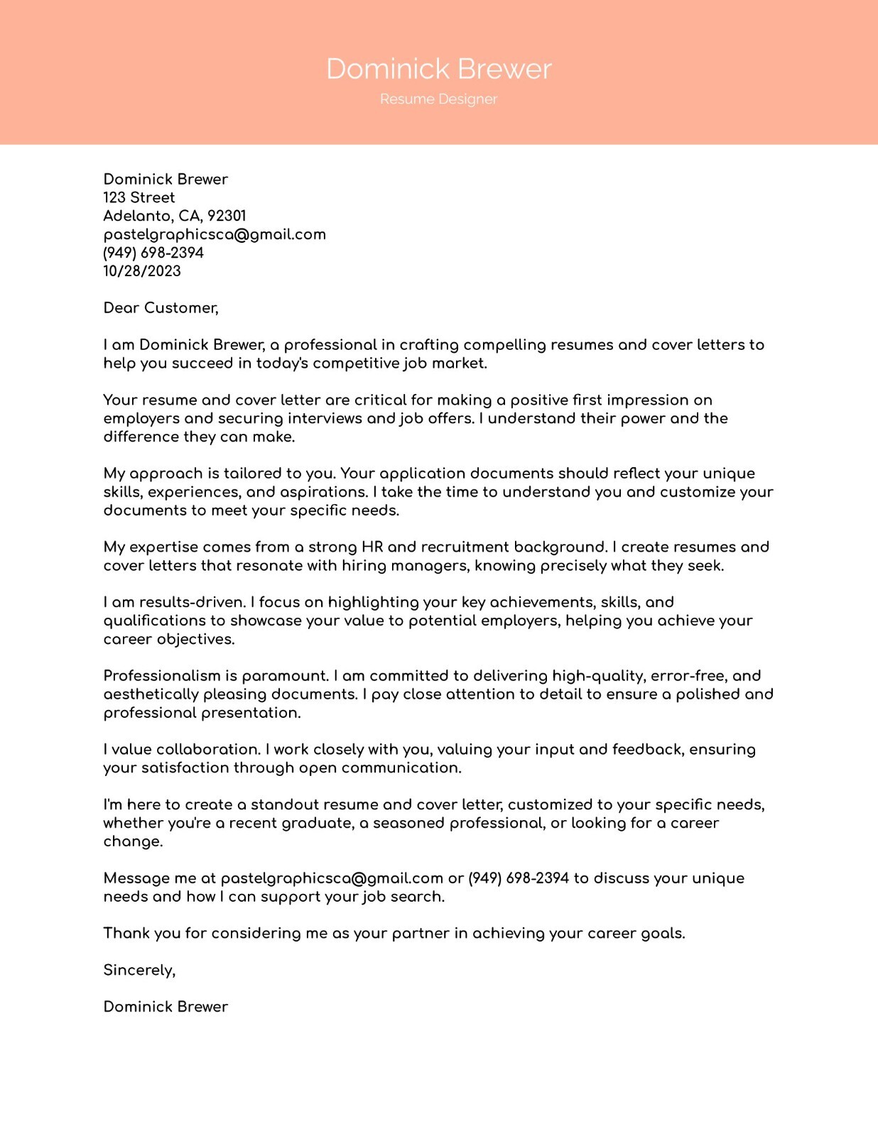 Professional resume writing services, Cover letter, LinkedIn