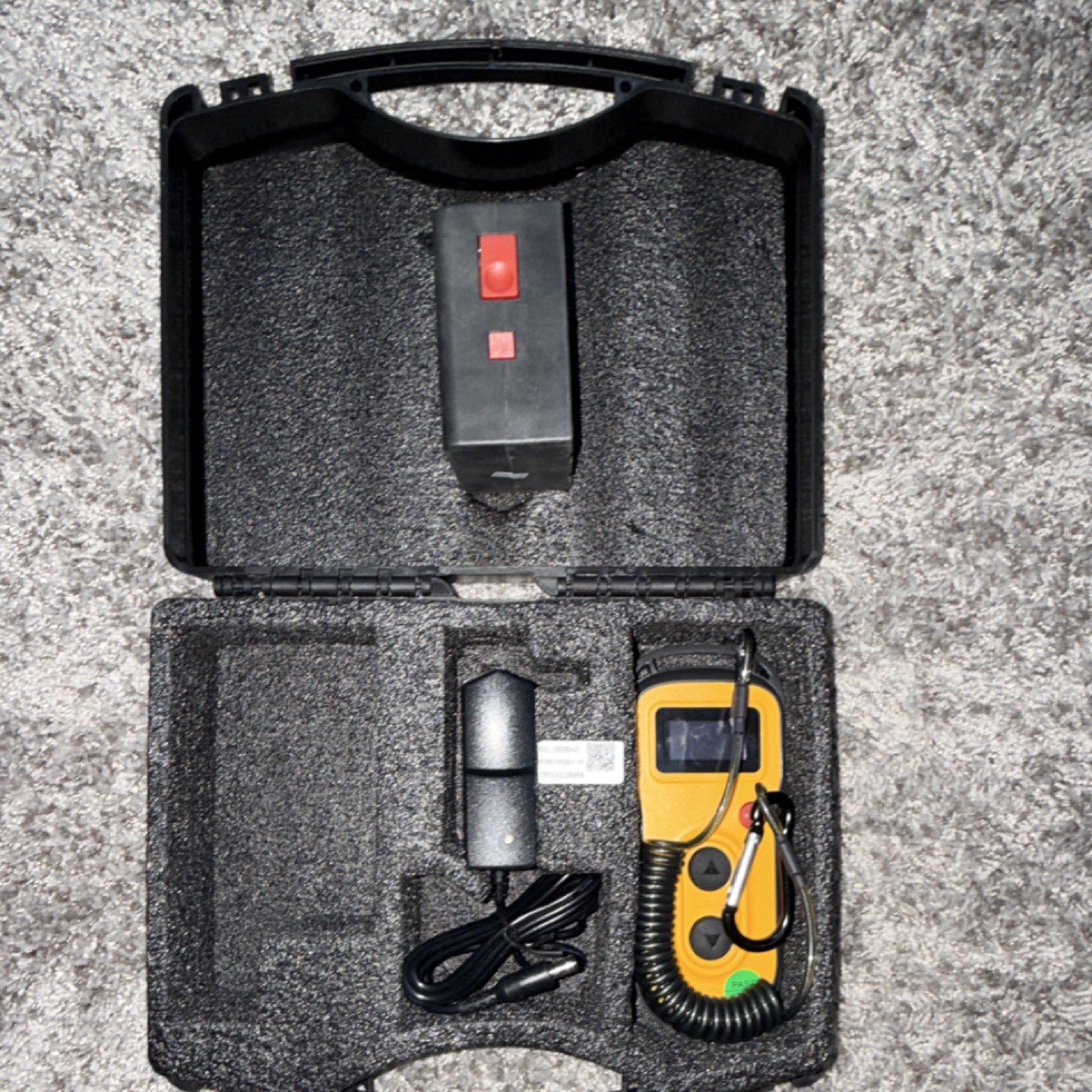 Yellow Handheld Gas Detector Kit with Charger and Case