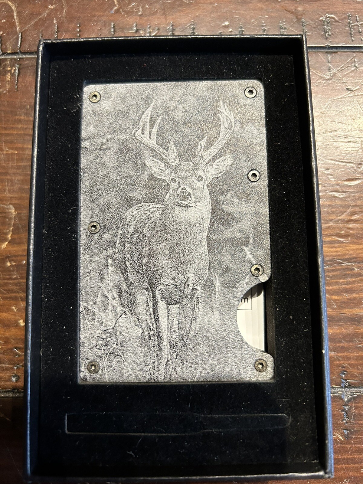 Custom Wildlife Aluminum RFID Blocking Wallet Proudly Engraved in the USA.