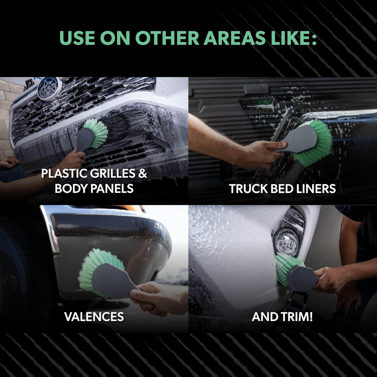 Wheelie All Exterior Surface and Wheel Brush, Wheel Cleaner Brush with Soft Bris