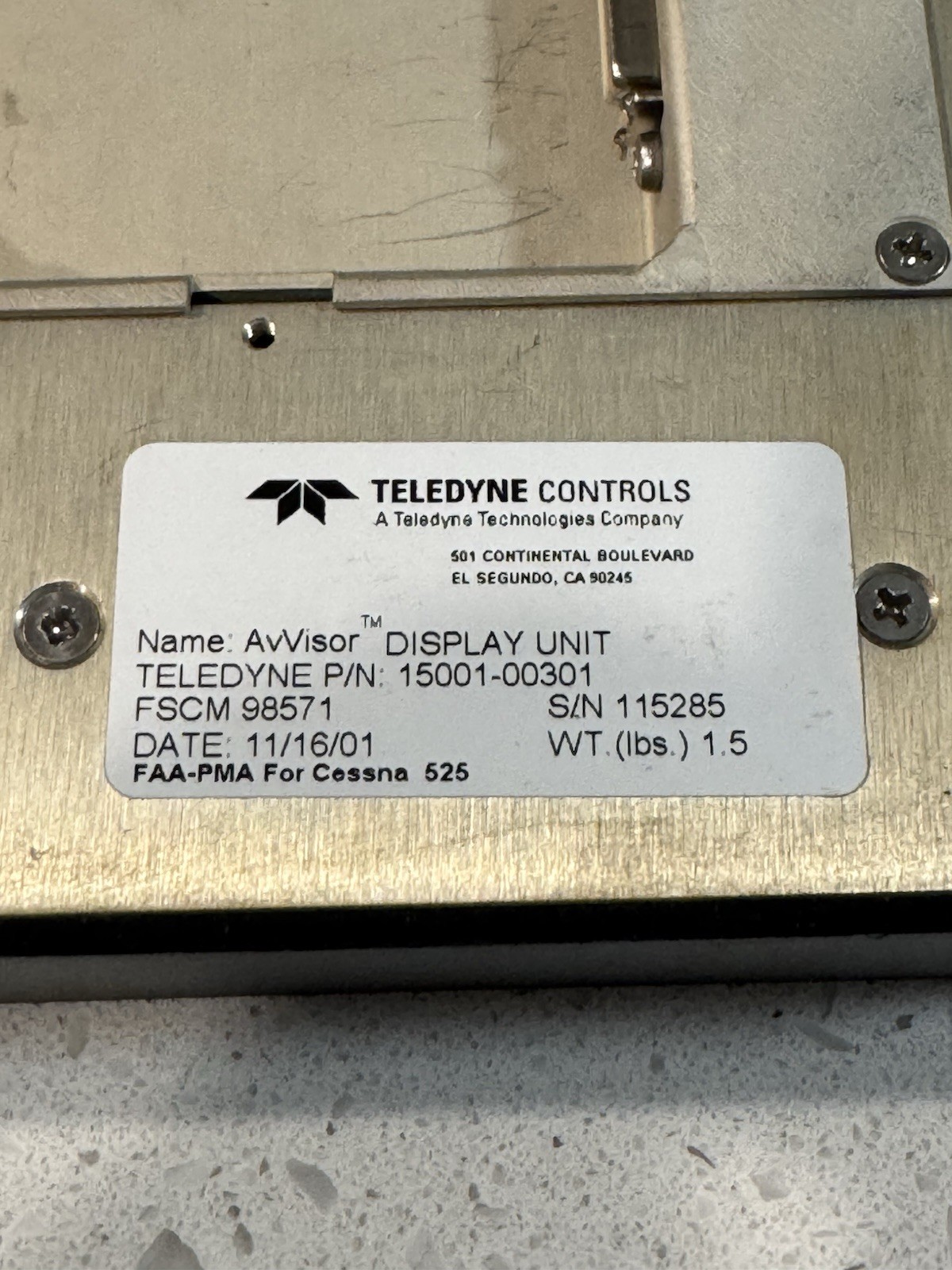 Screen Repair for B&D Display Teledyne Controls AvVisor 15001-00301