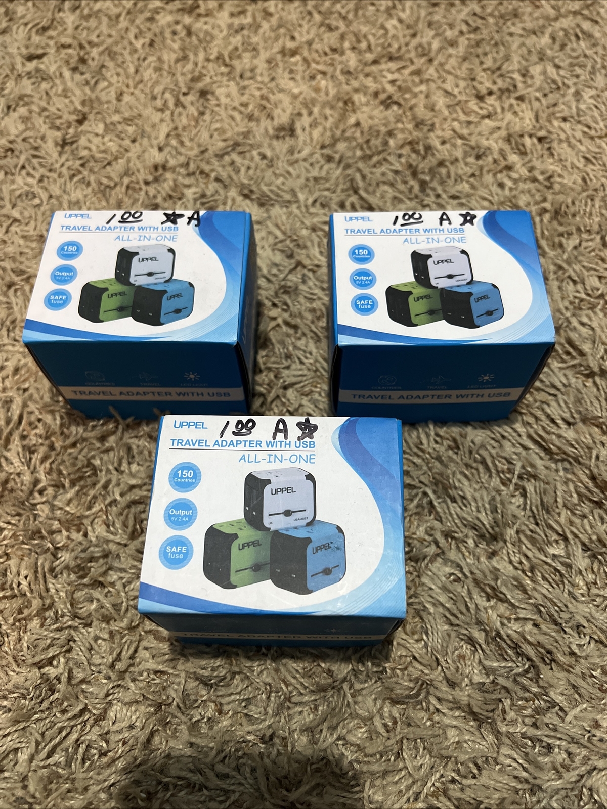 Premium Travel Adapter Cube Uppel Dual USB All-in-one Worldwide Chargers Green