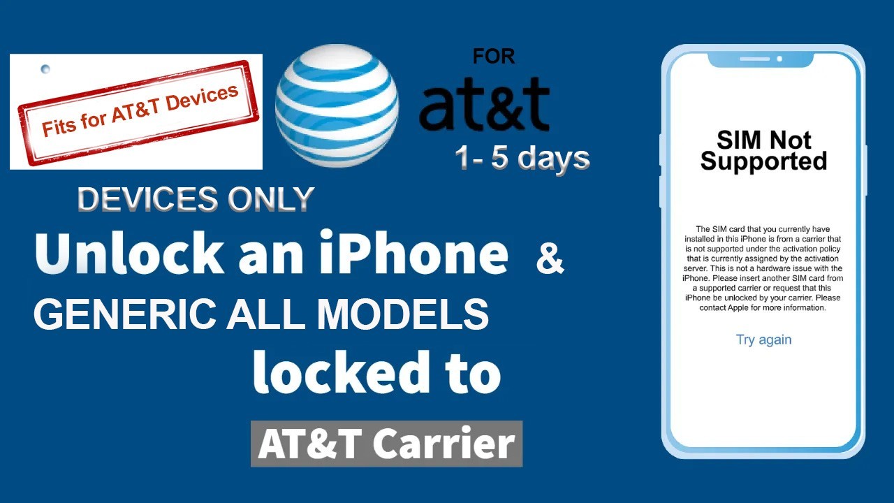For AT&T iPhone/ Generic,Unlock Service – All Models [Active Another Account]