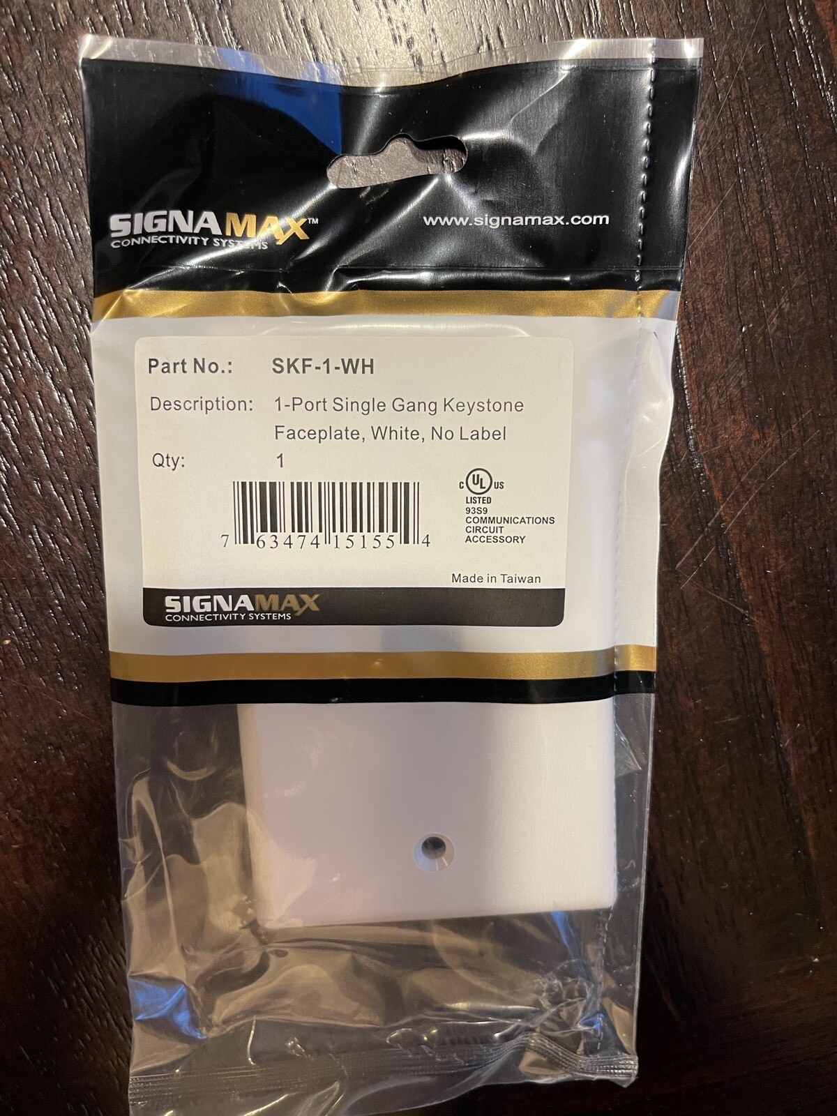 Signa Max SKF-1-WH Faceplates Single Port White